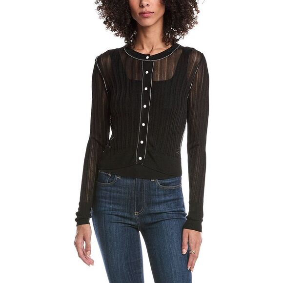 Toccin WomensCrosby Cropped Cardigan Black